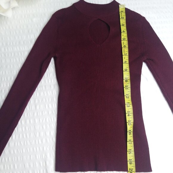 Ambience Burgundy Spandex Turtleneck Size M - Picture 5 of 9